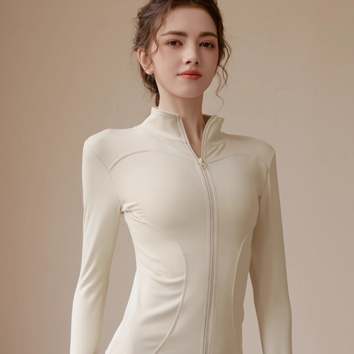 Yoga Fitness Jacket - Top de terciopelo con cuello levantado