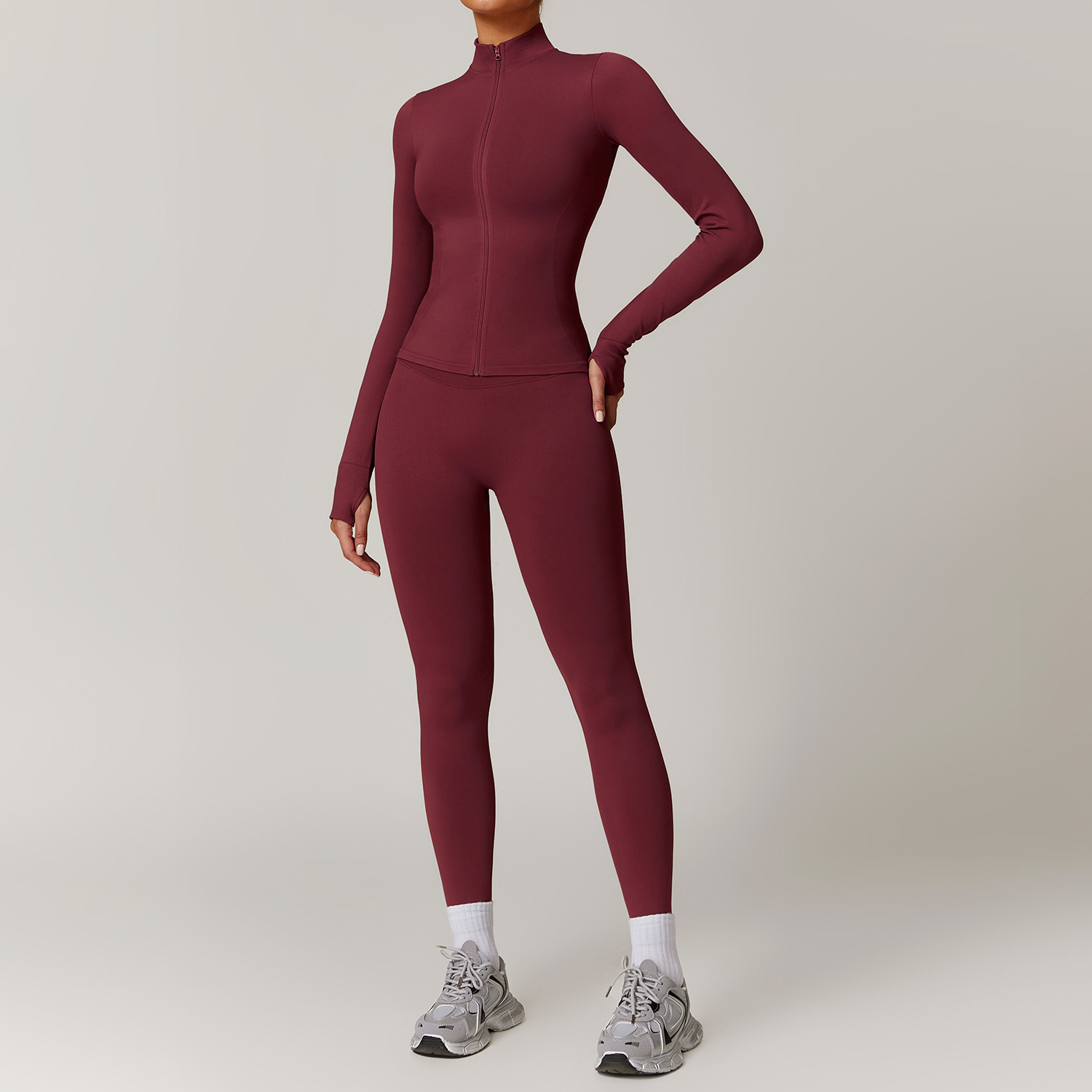 Conjunto de Yoga sin costuras  - Yoga Fitness Jacket reseña y precio