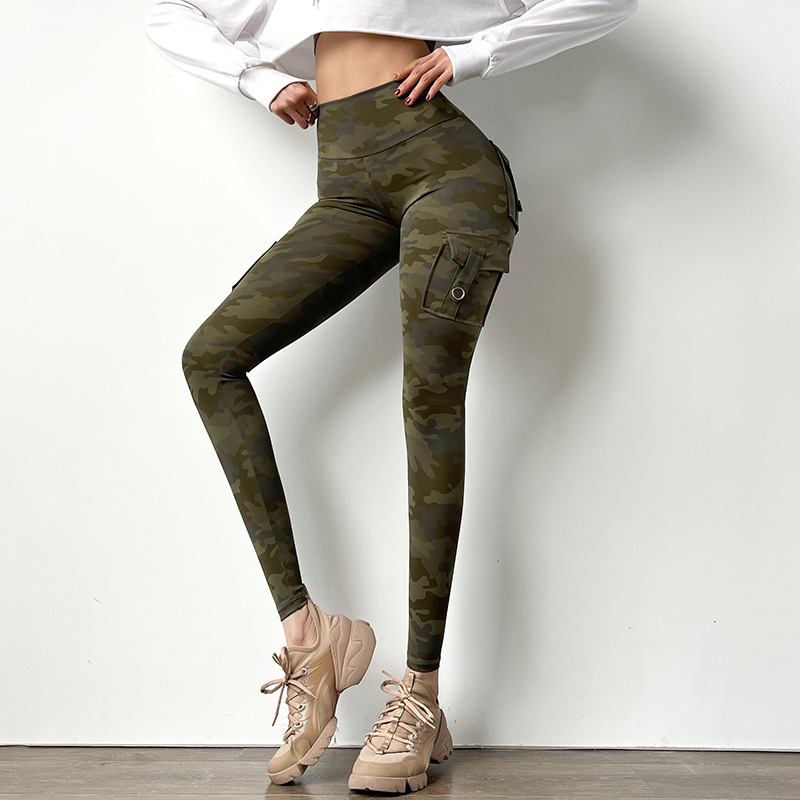 Pantalones ajustados de camufl - Yoga Fitness Online reseña y precio