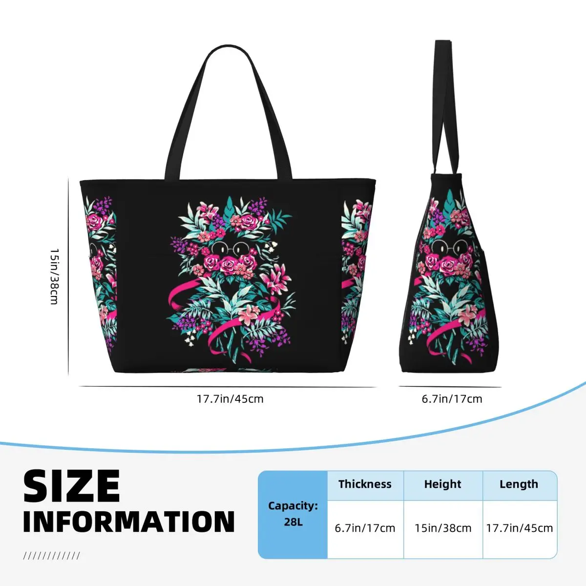Bolsa de Playa Floral Ralsei d - Yoga Fitness Merch reseña y precio