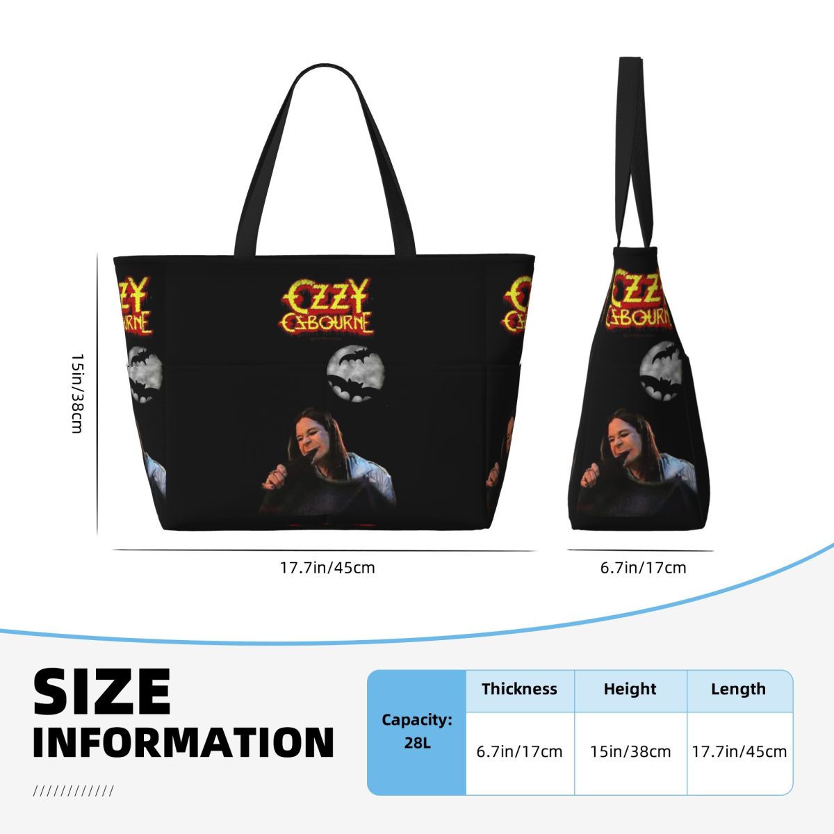 Ozzy Osbourne Merch Beach Tote - Yoga Fitness Merch reseña y precio