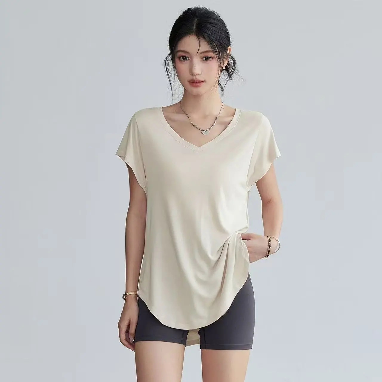 Camiseta de Yoga de Cuello Red - Yoga Fitness Exercises reseña y precio